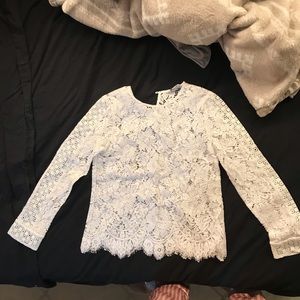 XS Club Monaco White Lace Blouse